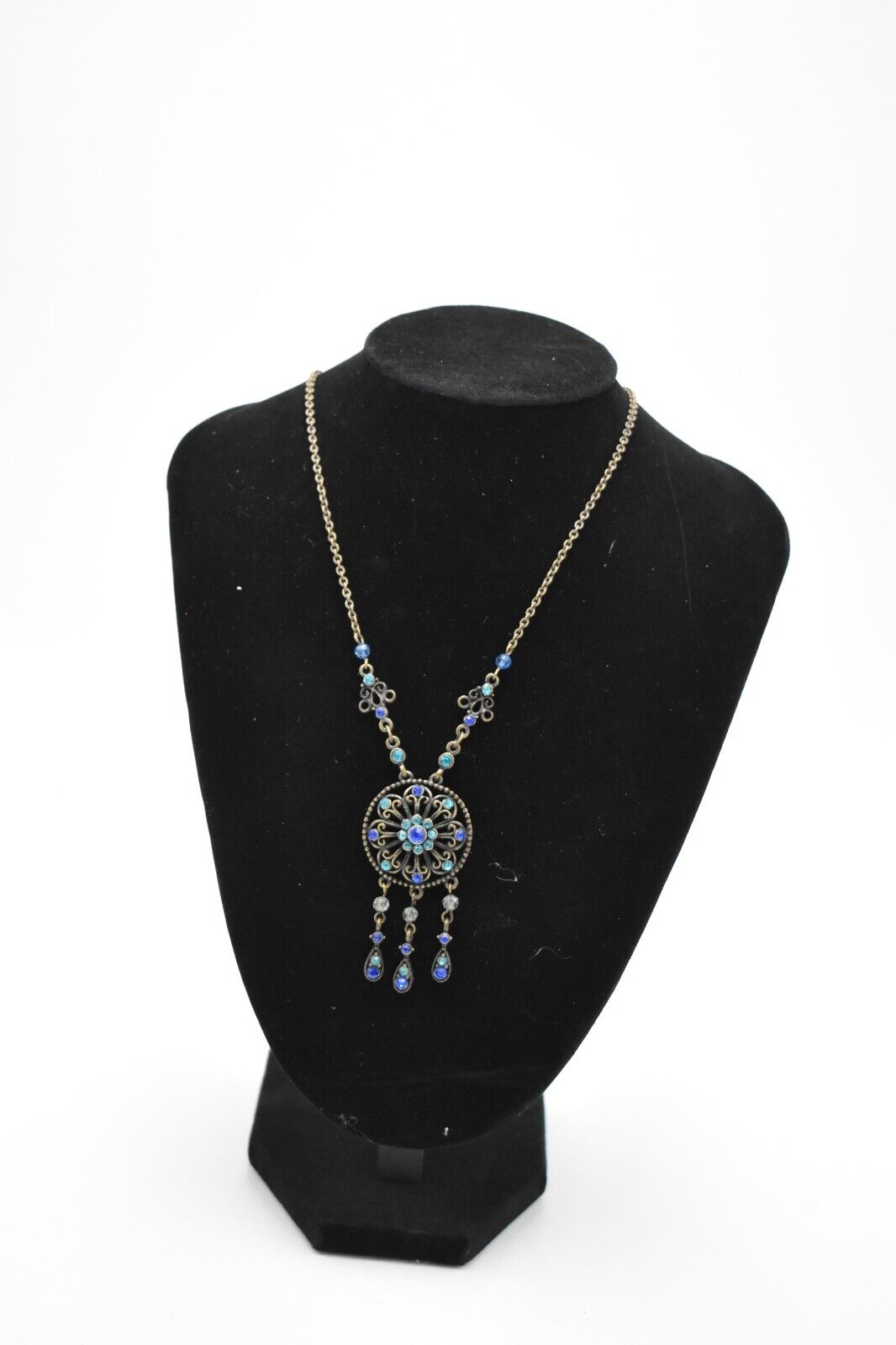Vintage East Blue and Turquoise Statement Piece Necklace - Costume Jewellery