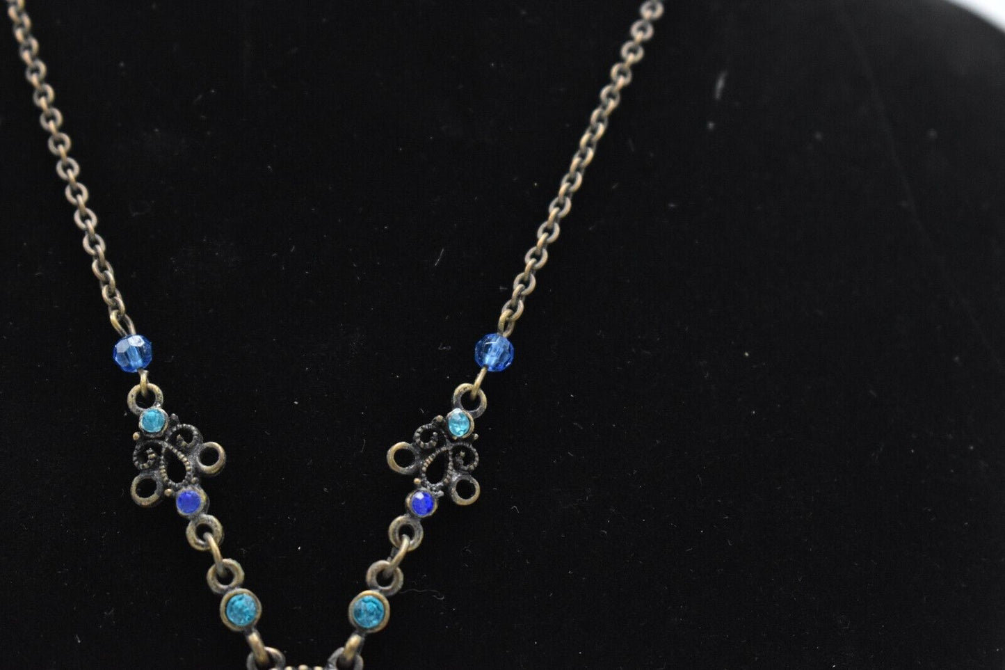 Vintage East Blue and Turquoise Statement Piece Necklace - Costume Jewellery