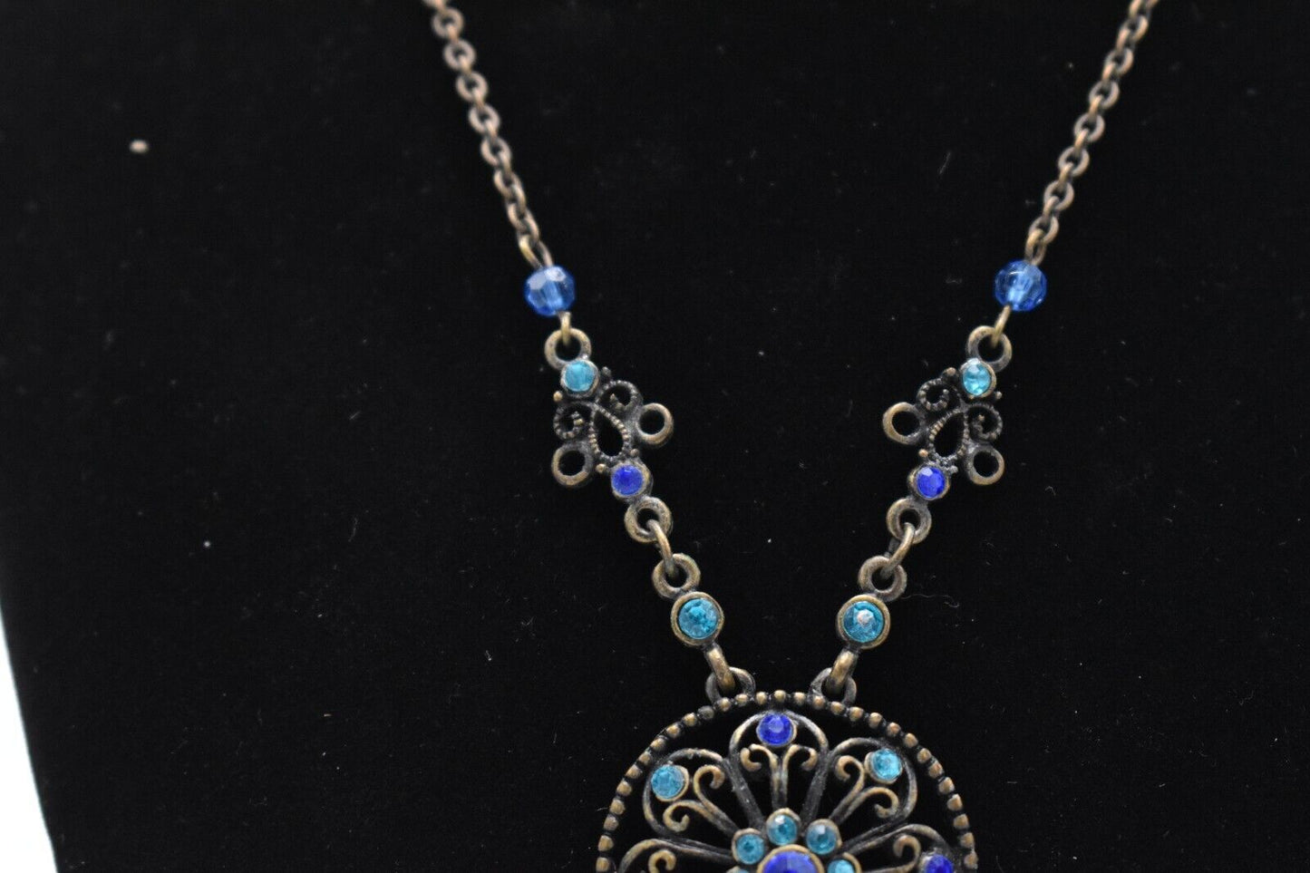 Vintage East Blue and Turquoise Statement Piece Necklace - Costume Jewellery
