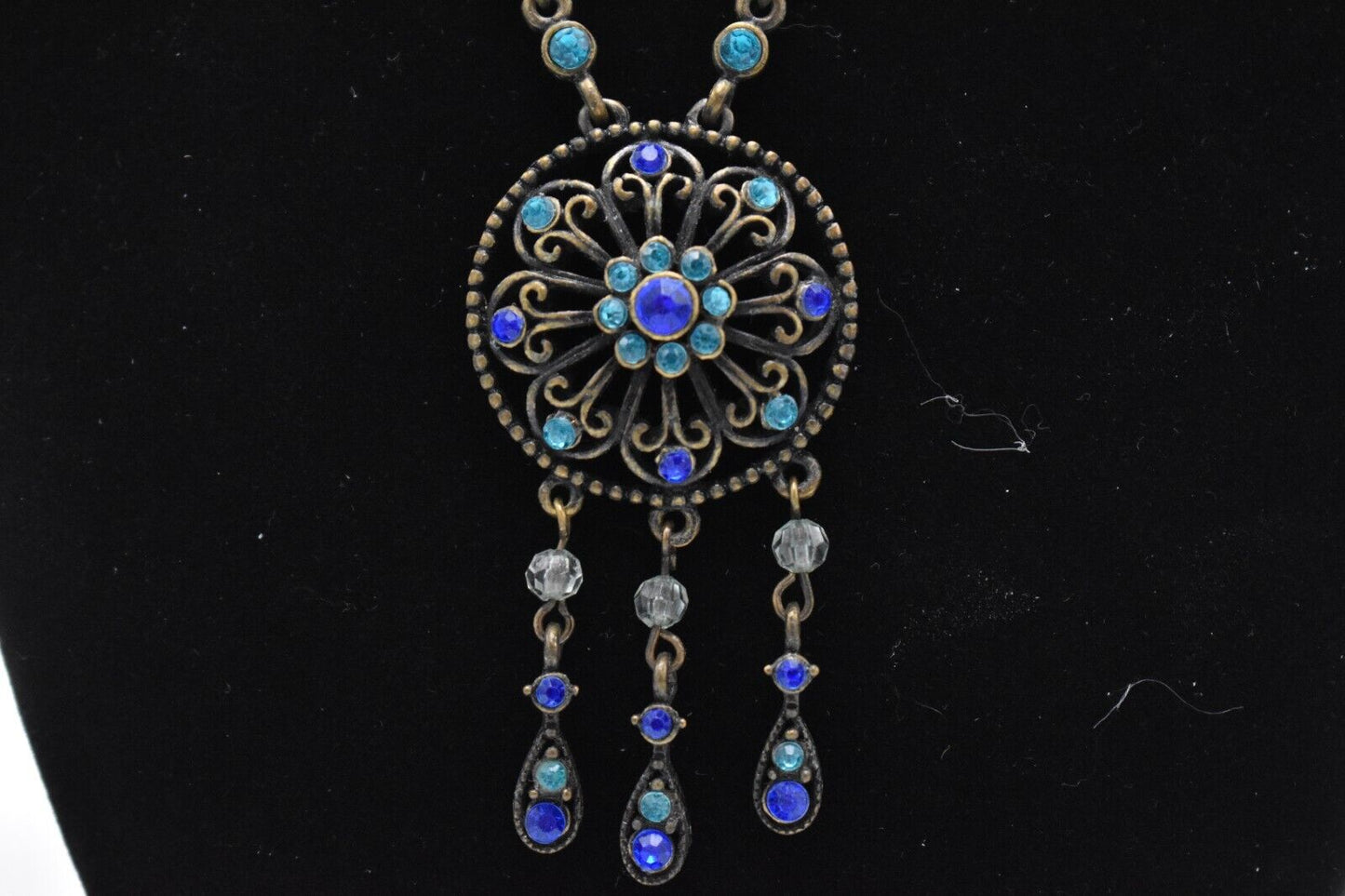 Vintage East Blue and Turquoise Statement Piece Necklace - Costume Jewellery
