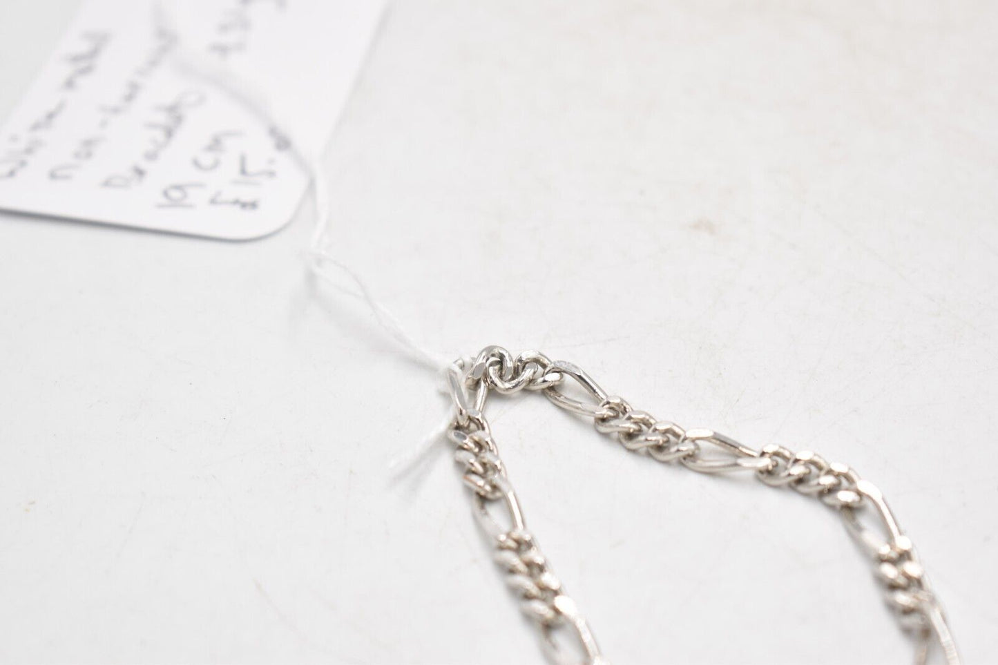 Vintage Silver Metal Figaro Bracelet 19cm - 9.31g, 4.7mm Width
