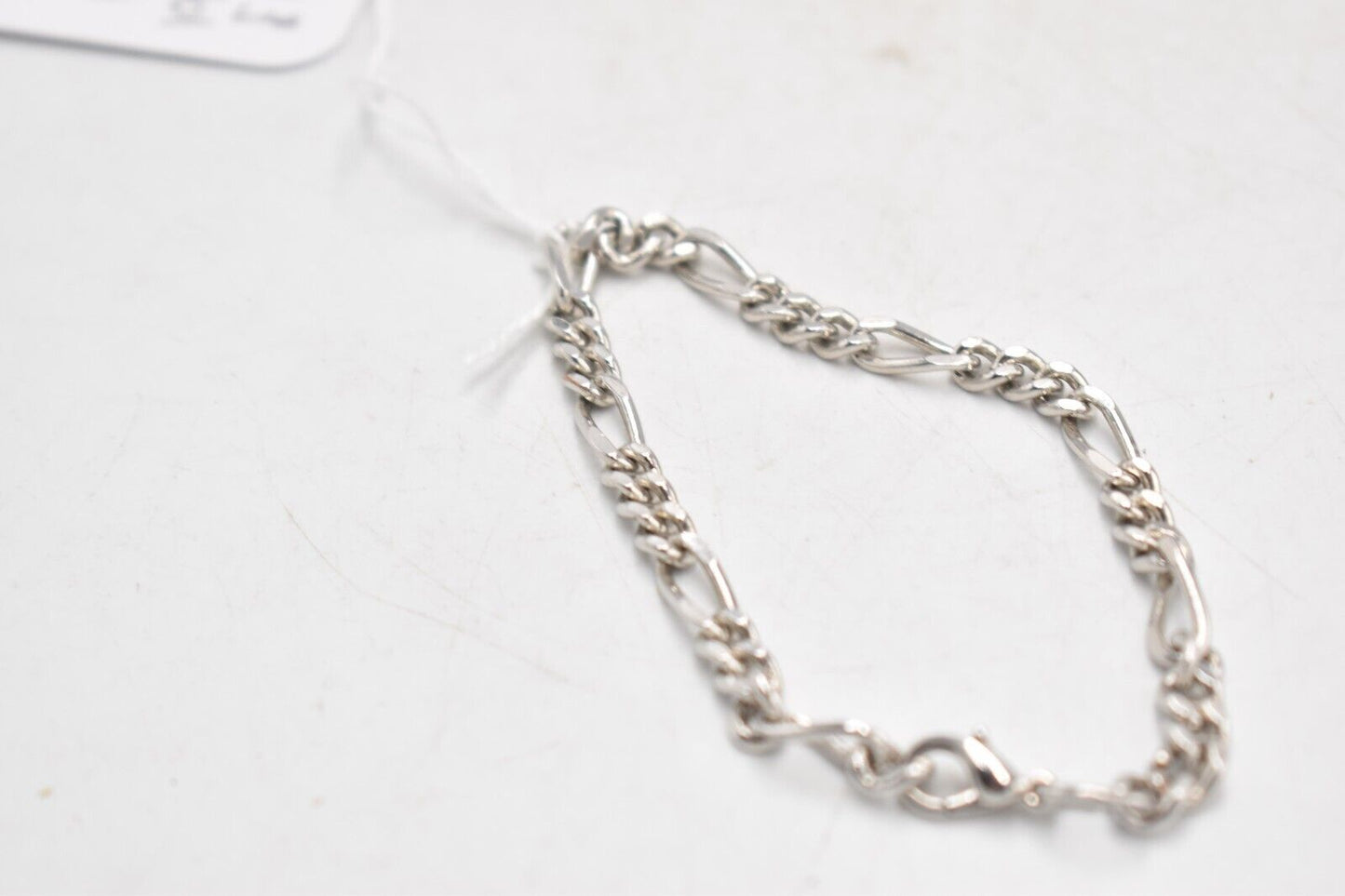 Vintage Silver Metal Figaro Bracelet 19cm - 9.31g, 4.7mm Width