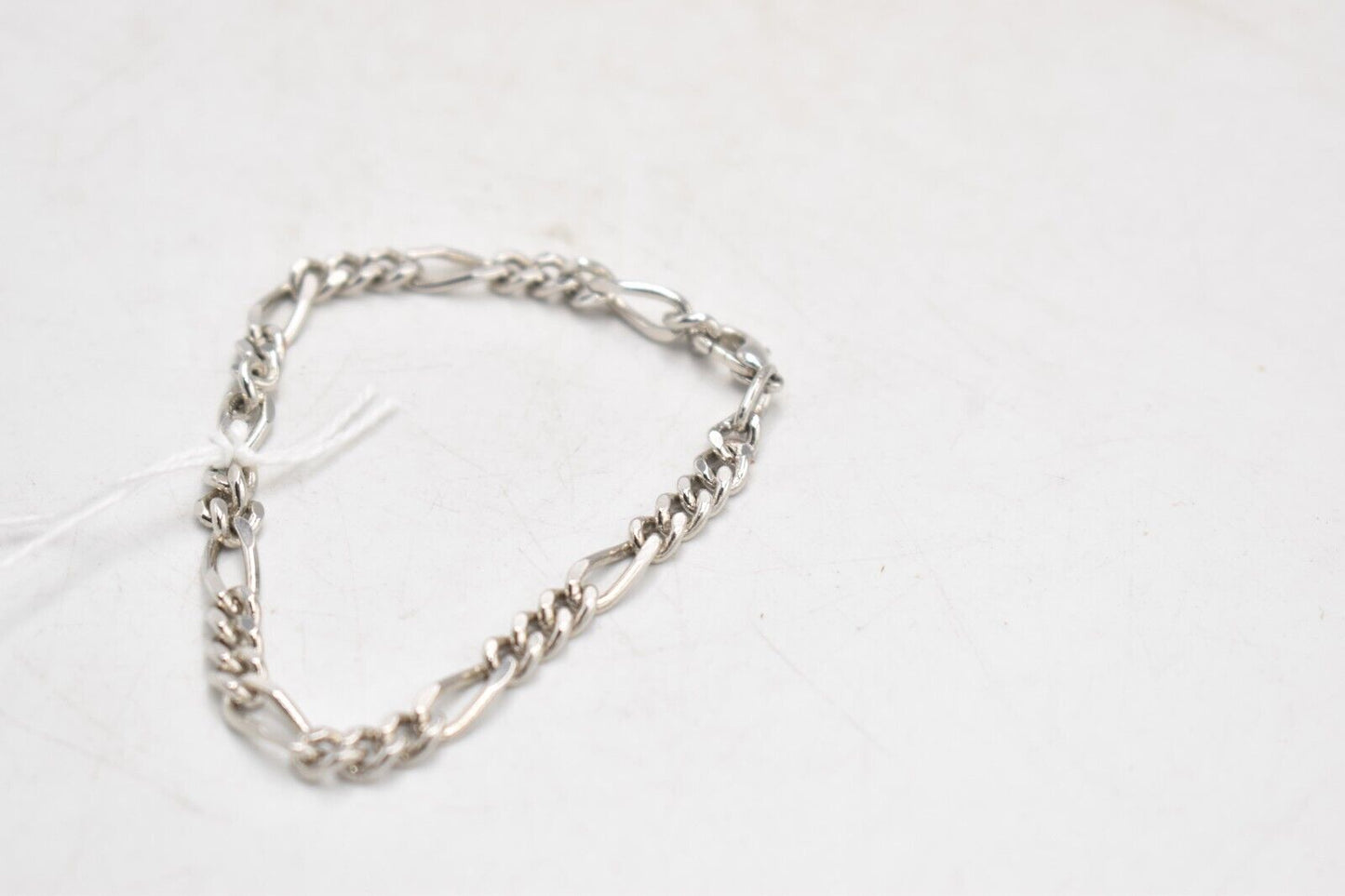 Vintage Silver Metal Figaro Bracelet 19cm - 9.31g, 4.7mm Width