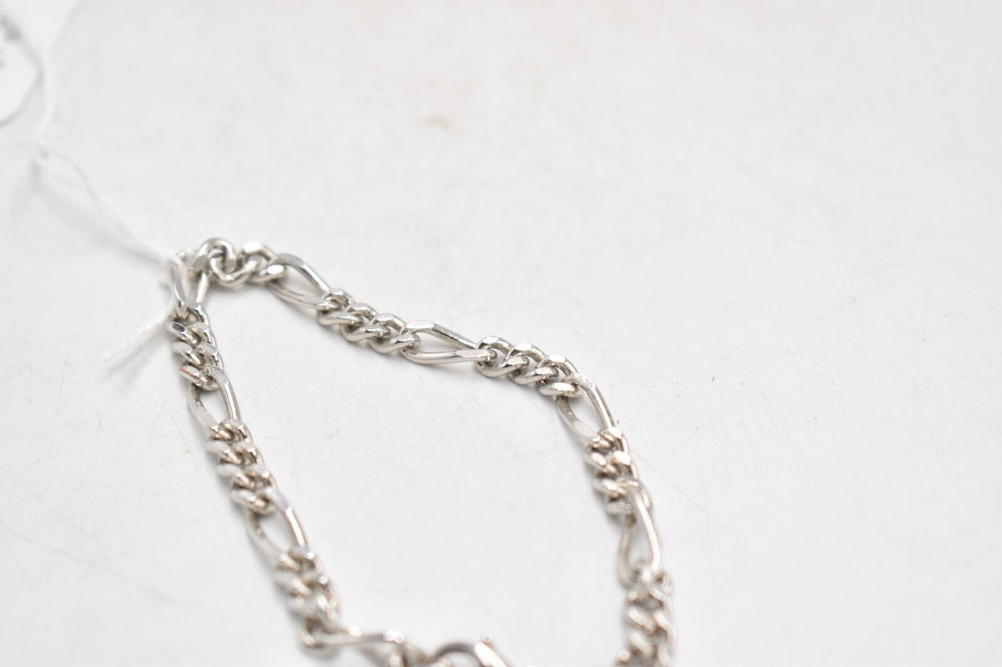 Vintage Silver Metal Figaro Bracelet 19cm - 9.31g, 4.7mm Width