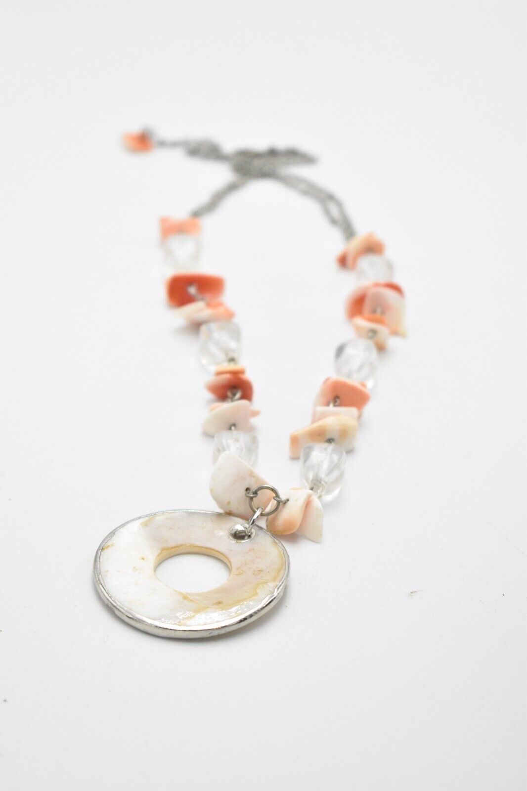 Vintage Mother of Pearl Circle Statement Necklace - Ladies