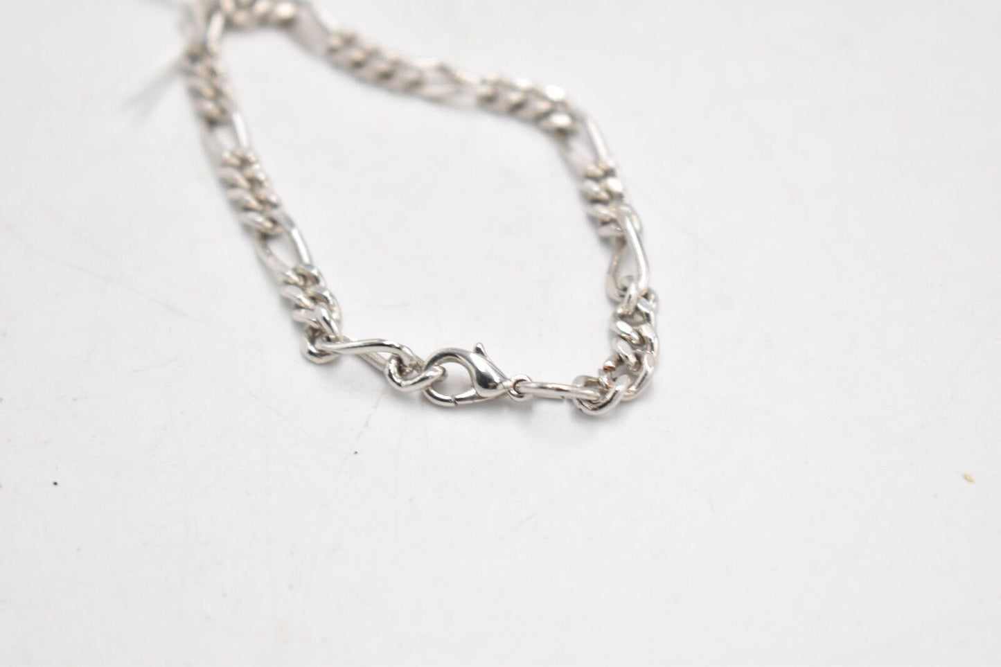 Vintage Silver Metal Figaro Bracelet 19cm - 9.31g, 4.7mm Width